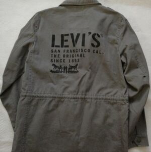 Levi's Strauss & Co. Mens Small 4 Pocket Logo Printed Cotton Gray Field Jacket